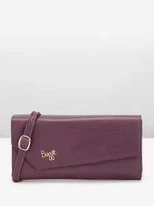 Baggit Women Micro-Textured PU Envelope & Zip Around Wallet With A Detachable Sling Strap