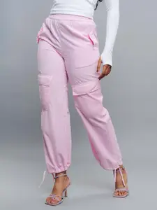 FREAKINS Women Pink Jogger High-Rise Clean Look Jeans