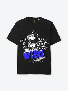 YK Disney Boys Mickey Mouse Printed Oversized Fit Cotton T-shirt
