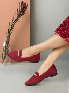 ELLE Women Pointed Toe Lightweight Comfort Insole Horsebit Loafers