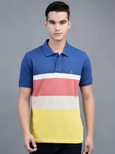 CANOE Colourblocked Polo Collar Cotton T-shirt