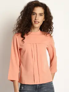 Marie Claire Women Peach-Coloured Solid Top
