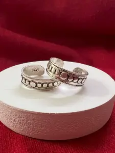 Arte Jewels 925 Sterling Silver Oxidised Crafted Toe Rings