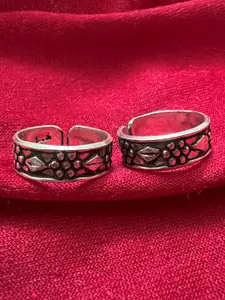 Arte Jewels 925 Sterling Silver Oxidised Toe Rings