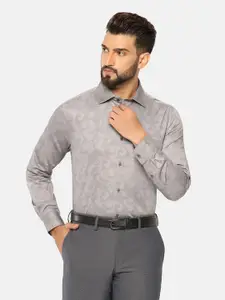 Blackberrys India Slim Fit Floral Printed Pure Cotton Formal Shirt