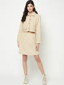 HOUSE OF S Checked Blazer With Skirt