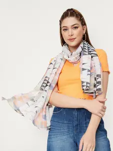 max Printed Scarf With Tasselled