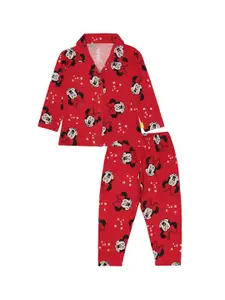 Bodycare Kids  Girls Minnie Mouse Printed Cotton Night suit