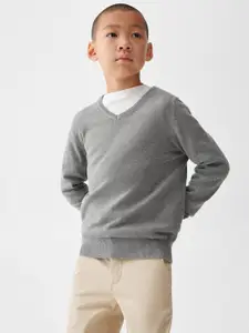 Mango Kids Boys V-Neck Knitted Pullover