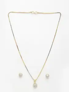 DressBerry Gold-Plated CZ-Studded Jewellery Set With Bracelet & Ring