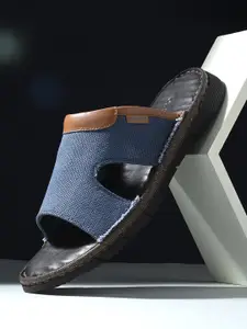 Overdrive Men Textured Leather Comfort Sandals