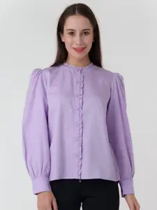 Zink London Cuffed Sleeves Shirt Style Top