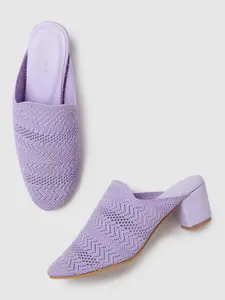 Marc Loire Woven Design Mules Block Heels
