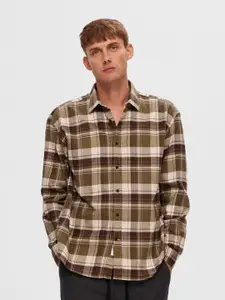 SELECTED Tartan Checks Opaque Cotton Casual Shirt