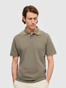SELECTED Polo Collar Short Sleeves Slim Fit Organic Cotton T-shirt