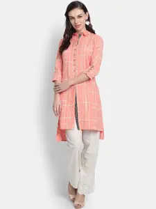 SUTI Striped High Low Cotton Kurta