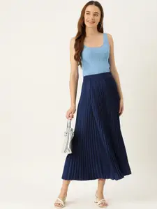 Chemistry Accordian Pleated Flared Midi Skirt