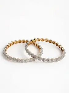 Anouk Set Of 2 Gold-Toned 24 CT Gold-Plated & AD-Studded Bangles