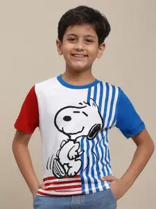 Kids Ville Boys Peanuts Printed Pure Cotton Tshirt
