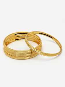 Anouk Set Of 4 Gold-Plated Textured Bangles