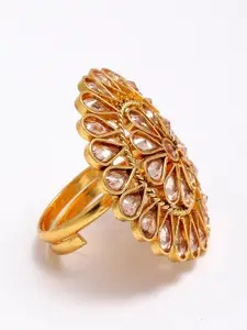 Anouk Gold-Plated & AD Stone-Studded Finger Ring