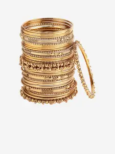 Anouk Set Of 40 Gold-Plated Oxidised Bangles