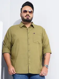 Hardsoda by The Indian Garage Co Plus Size Spread Collar Cotton Casual Shirt