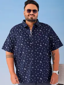 Hardsoda by The Indian Garage Co Men Plus Size Conversational Printed Casual Shirt