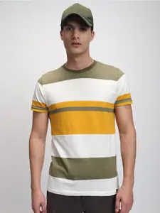 Dennis Lingo Men Striped Pure Cotton T-shirt