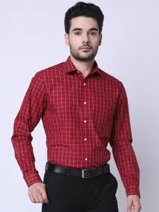 INSPIRO Classic Slim Fit Checked Spread Collar Formal Shirt