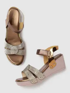 Marc Loire Textured PU Wedge Heels