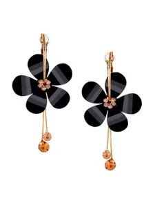 YouBella Gold Plated Floral Hoop Earrings