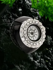 YouBella Silver-Plated Stone-Studded Watch Finger Ring