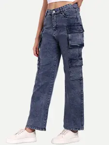 Next One Smart Wide Leg High-Rise Clean Look Heavy Fade Stretchable Jeans
