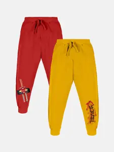 KiddoPanti Boys Pack Of 2 Printed Pure Cotton Joggers