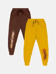 KiddoPanti Boys Pack Of 2 Printed Pure Cotton Joggers