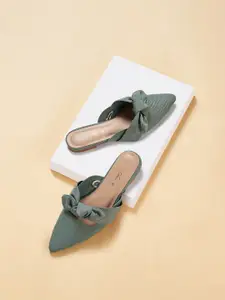 Forever Glam by Pantaloons Bow Detailed Mules Flats
