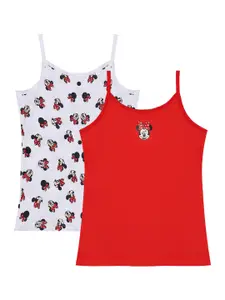 Pantaloons Junior Girls Pack Of 2 Minnie Mouse Printed Non-Padded Cotton Camisoles