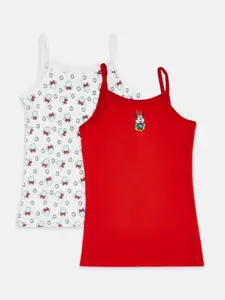 Pantaloons Junior Girls Pack Of 2 Mickey Mouse Printed Non-Padded Cotton Camisoles