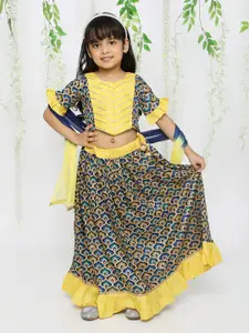 KID1 Girls Embellished Ready to Wear Lehenga & Blouse With Dupatta