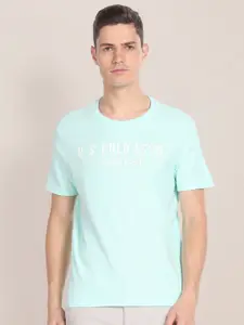 U.S. Polo Assn. Typography Printed Round Neck Pure Cotton Slim Fit T-shirt