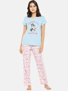 Dreamz by Pantaloons Nirvana Graphic Printed Pure Cotton Night Suit