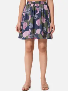 BAESD Floral Printed Above Knee Length Flared Skirt