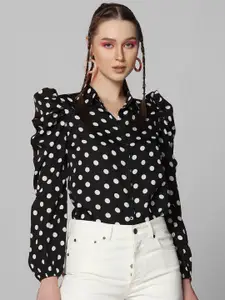 Selvia Polka Dots Printed Casual Shirt