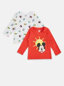 Pantaloons Baby Infants Boys Pack of 2 Mickey Mouse Printed Cotton T-shirt
