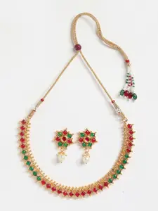 Anouk Gold-Plated Kundan-Studded Necklace & Earrings