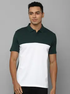 Allen Solly Colourblocked Polo Collar Pure Cotton T-shirt
