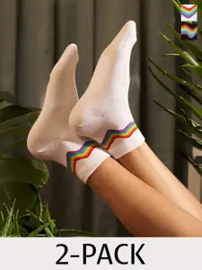 DAMENSCH Men Pack Of 2 Patterned Above Ankle-Length Aloe-Infused Freshness Socks