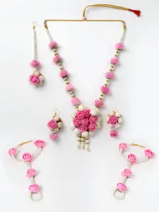 Anouk Flower Necklace Necklace & Earrings With Maang Tika