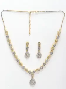 Anouk Gold-Plated AD-Studded Necklace & Earrings